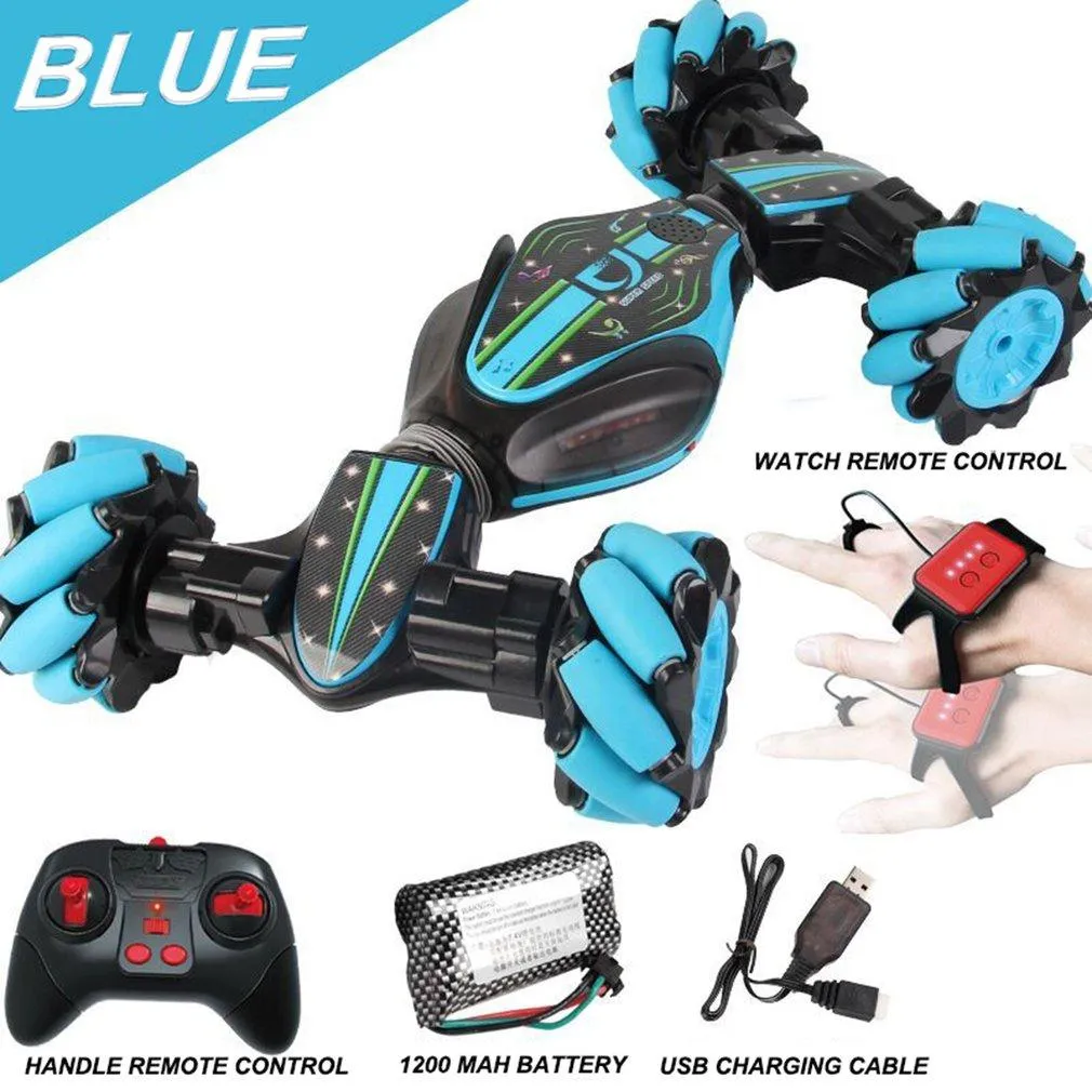 2.4G 4WD RC Watch Gesture Induction Off-Road Deformation 360° Rotation Car Twist Stunt Vehicle