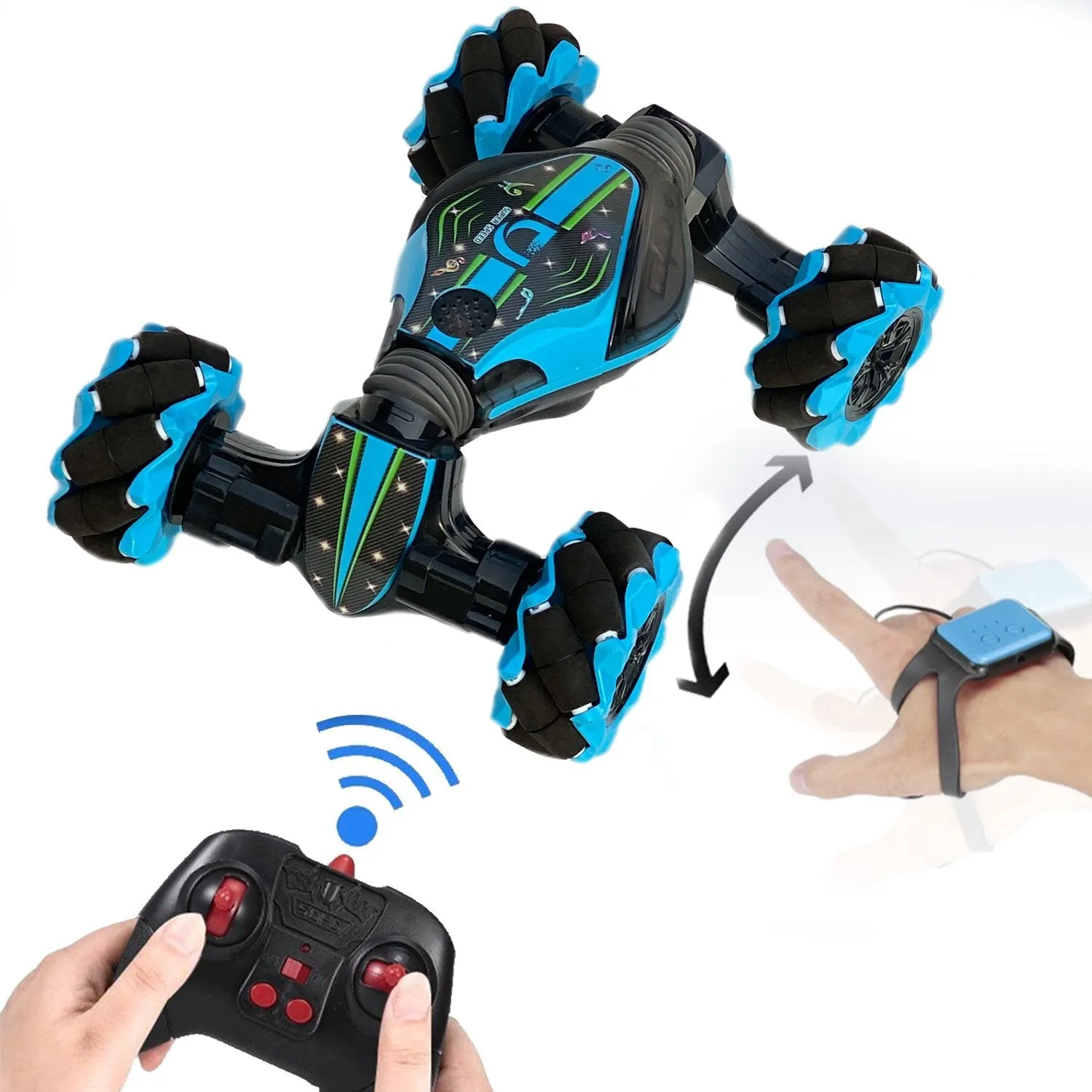 2.4G 4WD RC Watch Gesture Induction Off-Road Deformation 360° Rotation Car Twist Stunt Vehicle