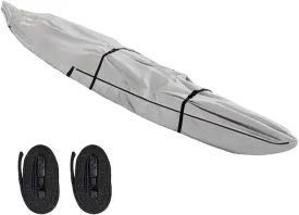 600D Fade and Tear Resistant Trailerable Kayak Cover with Waterproof Zipper, Waterproof & UV-proof Heavy Duty Canoe Cover for Indoor/Outdoor Storage