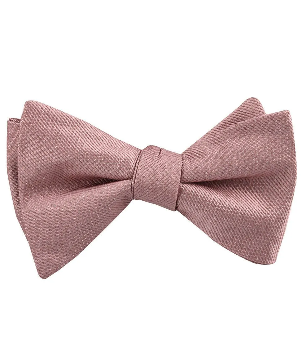 Antique Dusty Rose Weave Self Bow Tie