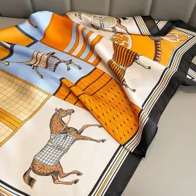 AWST Int'l Horses in Blankets Silky Scarf