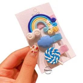 Babymoon 3pcs Rainbow HairClips Hair Accessories