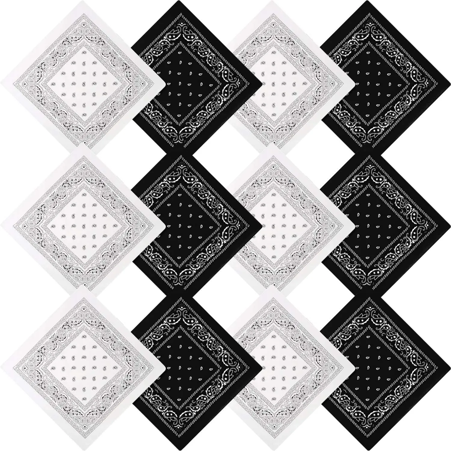 Blulu 12 Pack Unisex Paisley Bandanas Bulk Cowboy Bandanas Head Wrap Scarf Wristband for Men Women Bachelorette Party