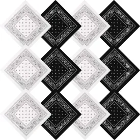 Blulu 12 Pack Unisex Paisley Bandanas Bulk Cowboy Bandanas Head Wrap Scarf Wristband for Men Women Bachelorette Party