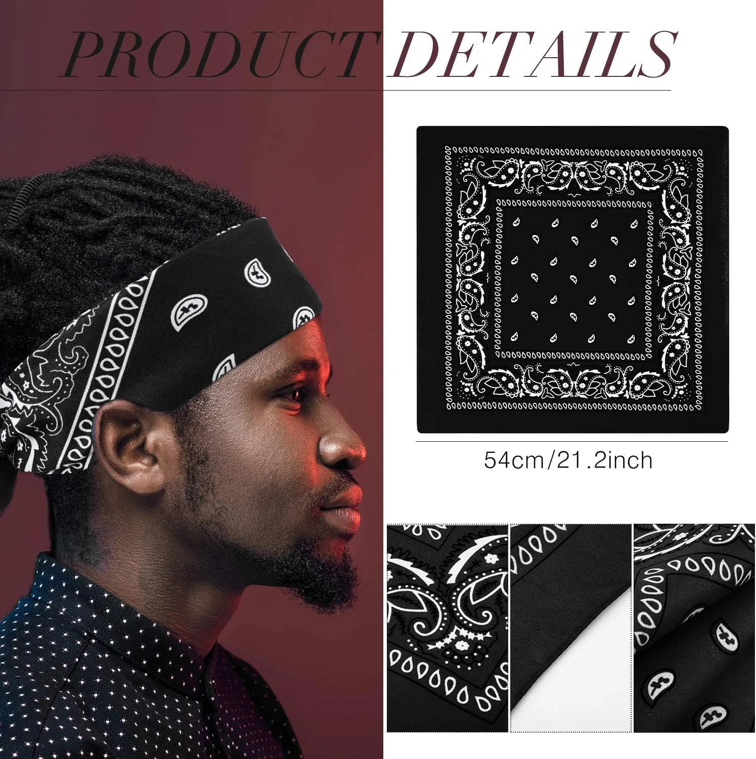 Blulu 12 Pack Unisex Paisley Bandanas Bulk Cowboy Bandanas Head Wrap Scarf Wristband for Men Women Bachelorette Party