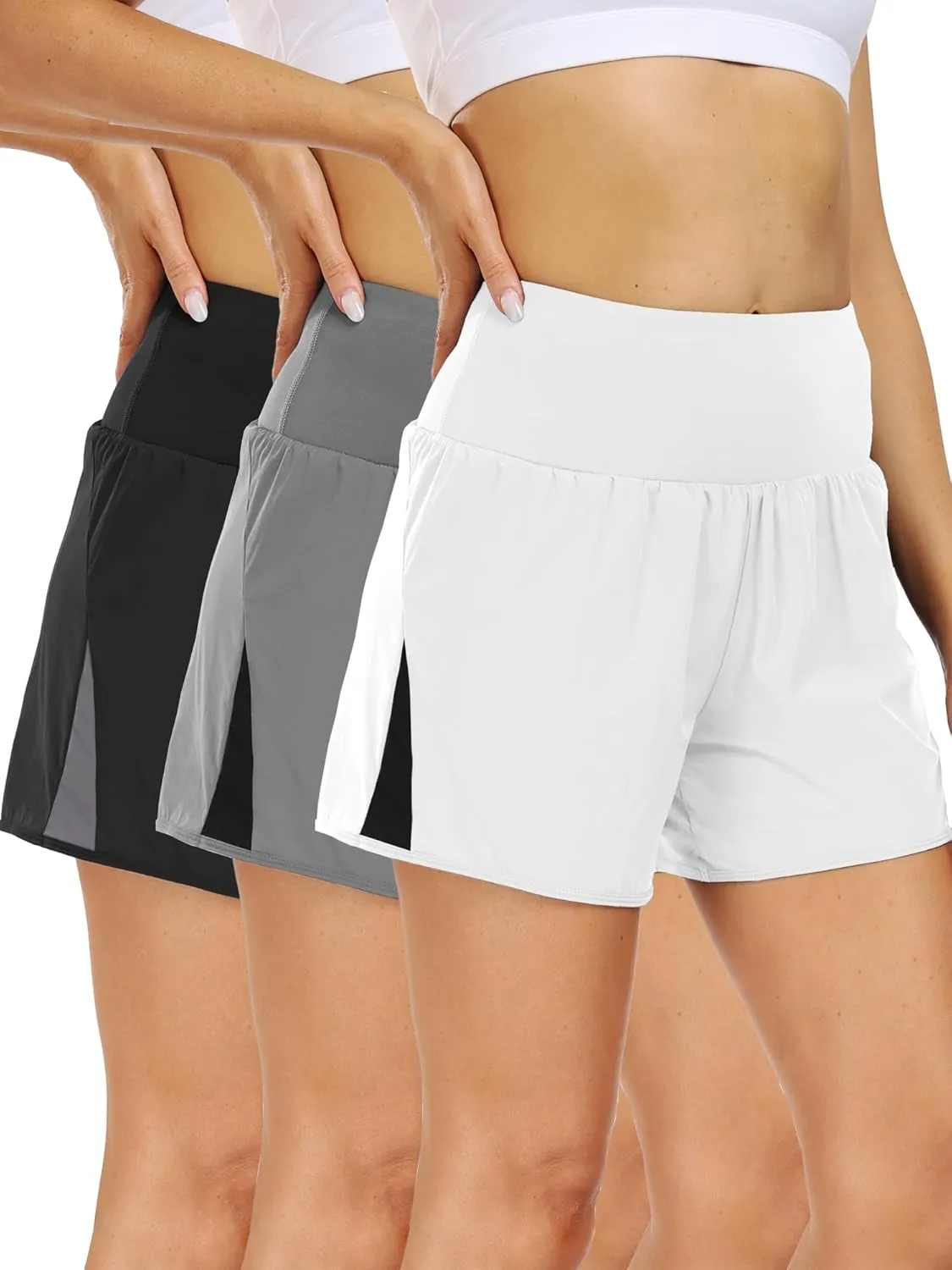 CADMUS 2 in 1 Women's Workout Shorts for Athletic Gym Running Shorts with Phone Pockets