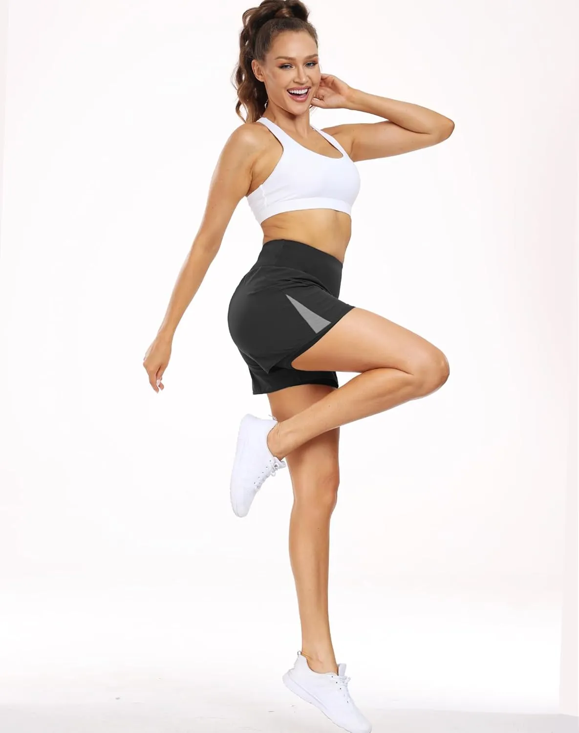CADMUS 2 in 1 Women's Workout Shorts for Athletic Gym Running Shorts with Phone Pockets