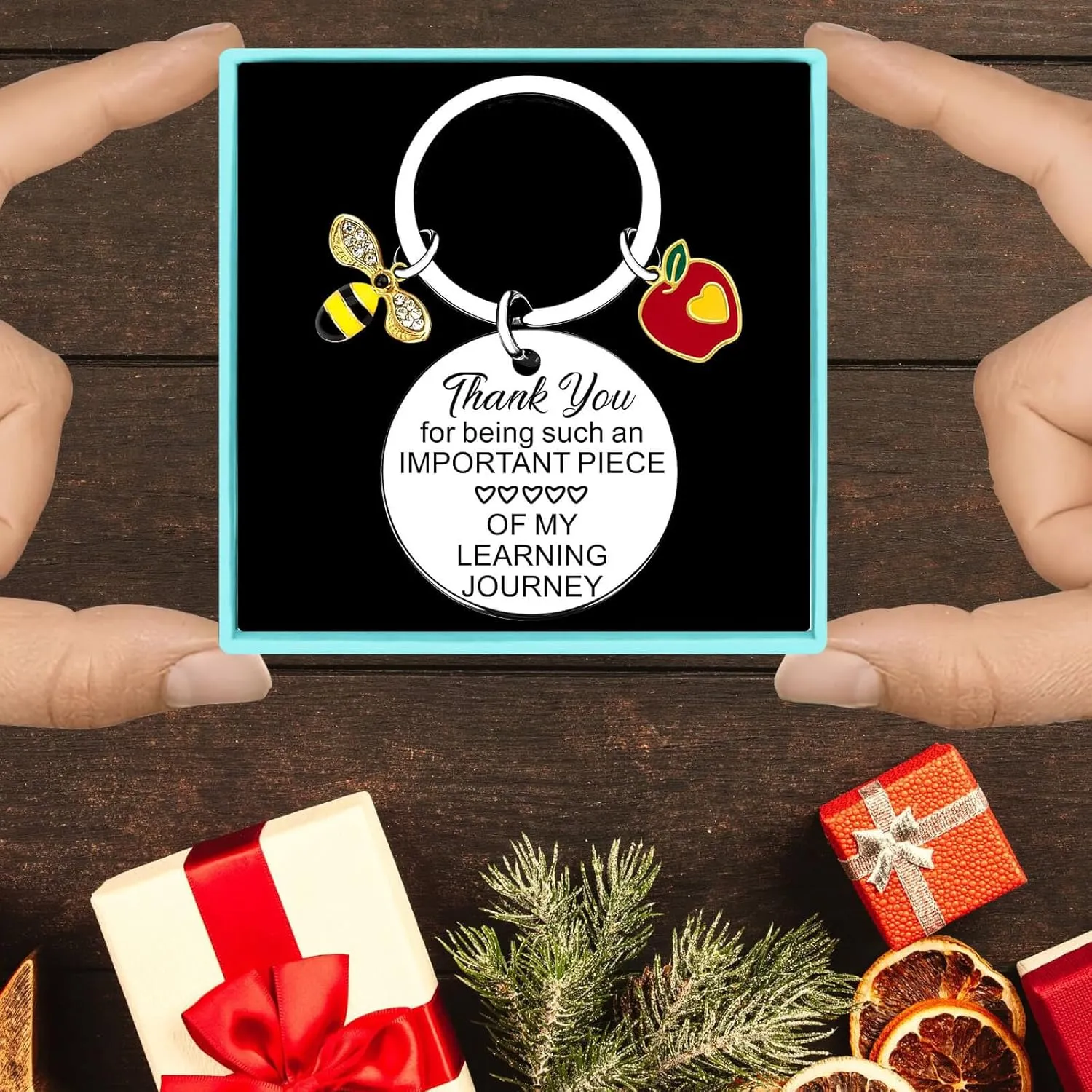 Coolvy Teacher Keychain Teachers Appreciation Gifts for Women Thank You Gift for Graduation Christmas Valentines End of Year