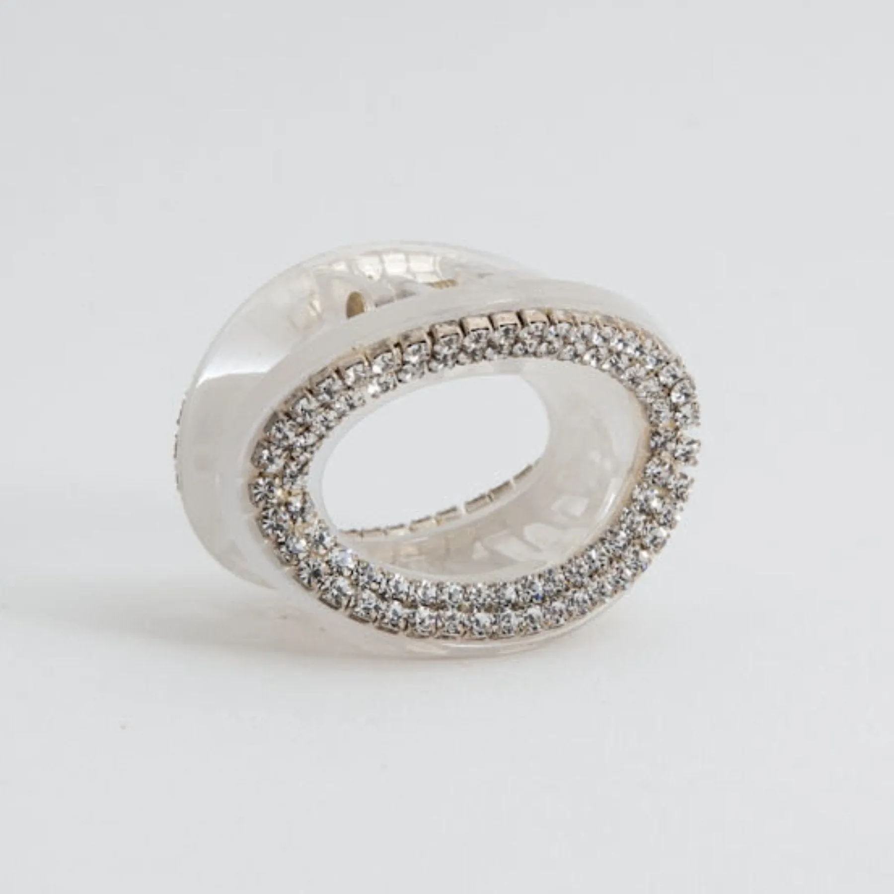 Cubic Diamante Hair Clamp Dazzling Ellipse Jaw Claw Clip Hair Clamp Accessories