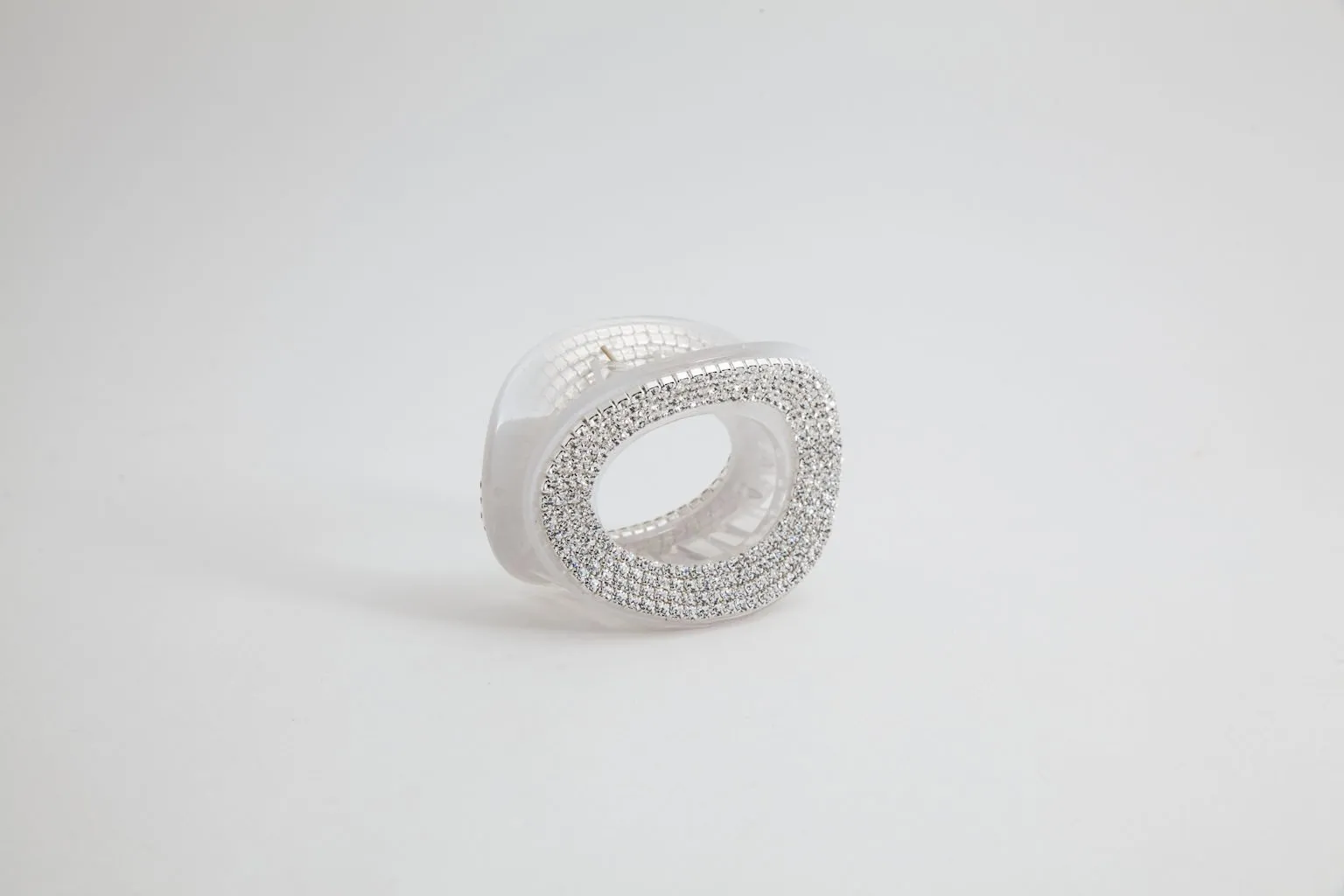 Cubic Diamante Hair Clamp Dazzling Ellipse Jaw Claw Clip Hair Clamp Accessories