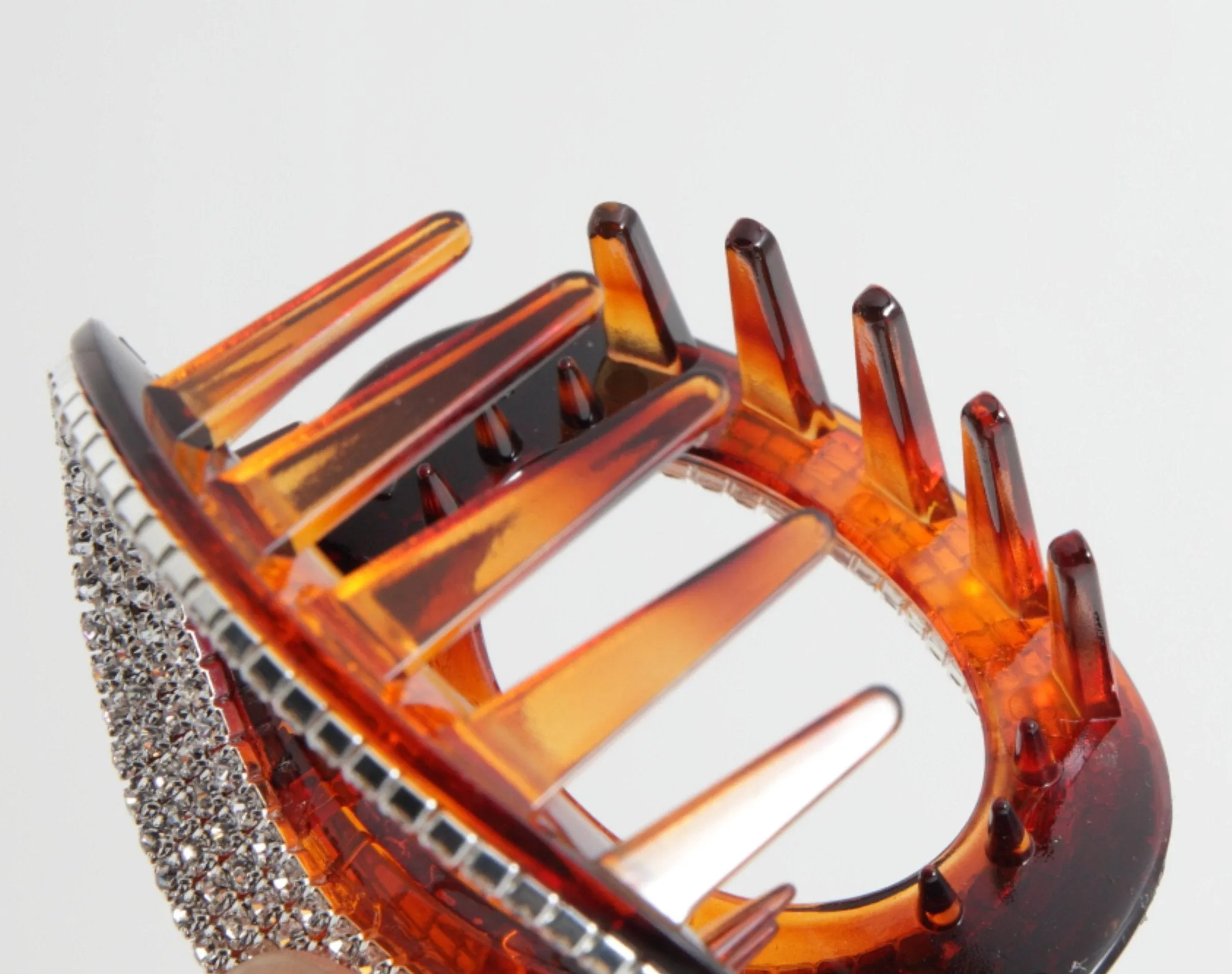 Cubic Diamante Hair Clamp Dazzling Ellipse Jaw Claw Clip Hair Clamp Accessories