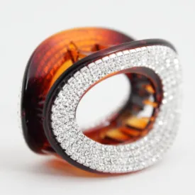 Cubic Diamante Hair Clamp Dazzling Ellipse Jaw Claw Clip Hair Clamp Accessories
