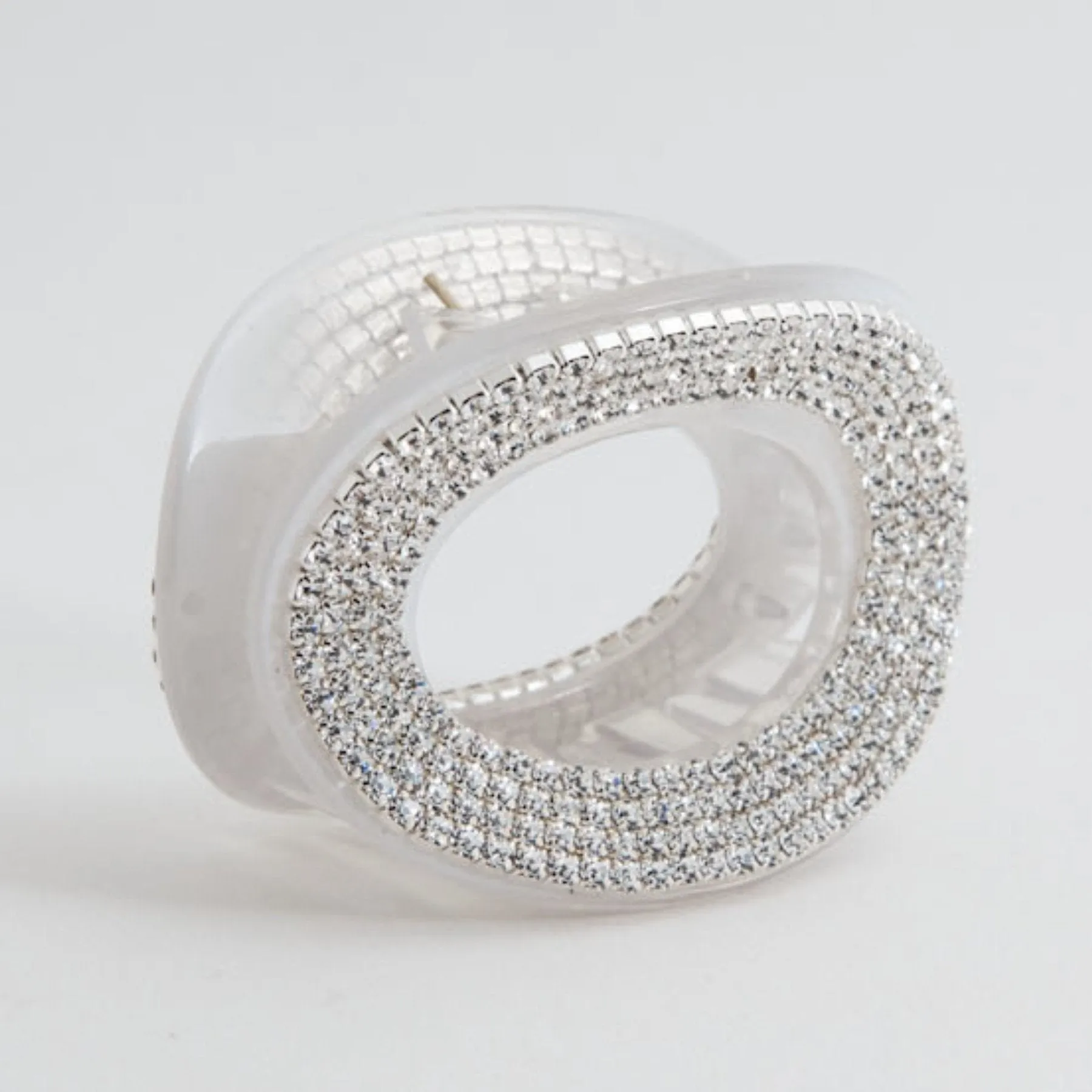 Cubic Diamante Hair Clamp Dazzling Ellipse Jaw Claw Clip Hair Clamp Accessories