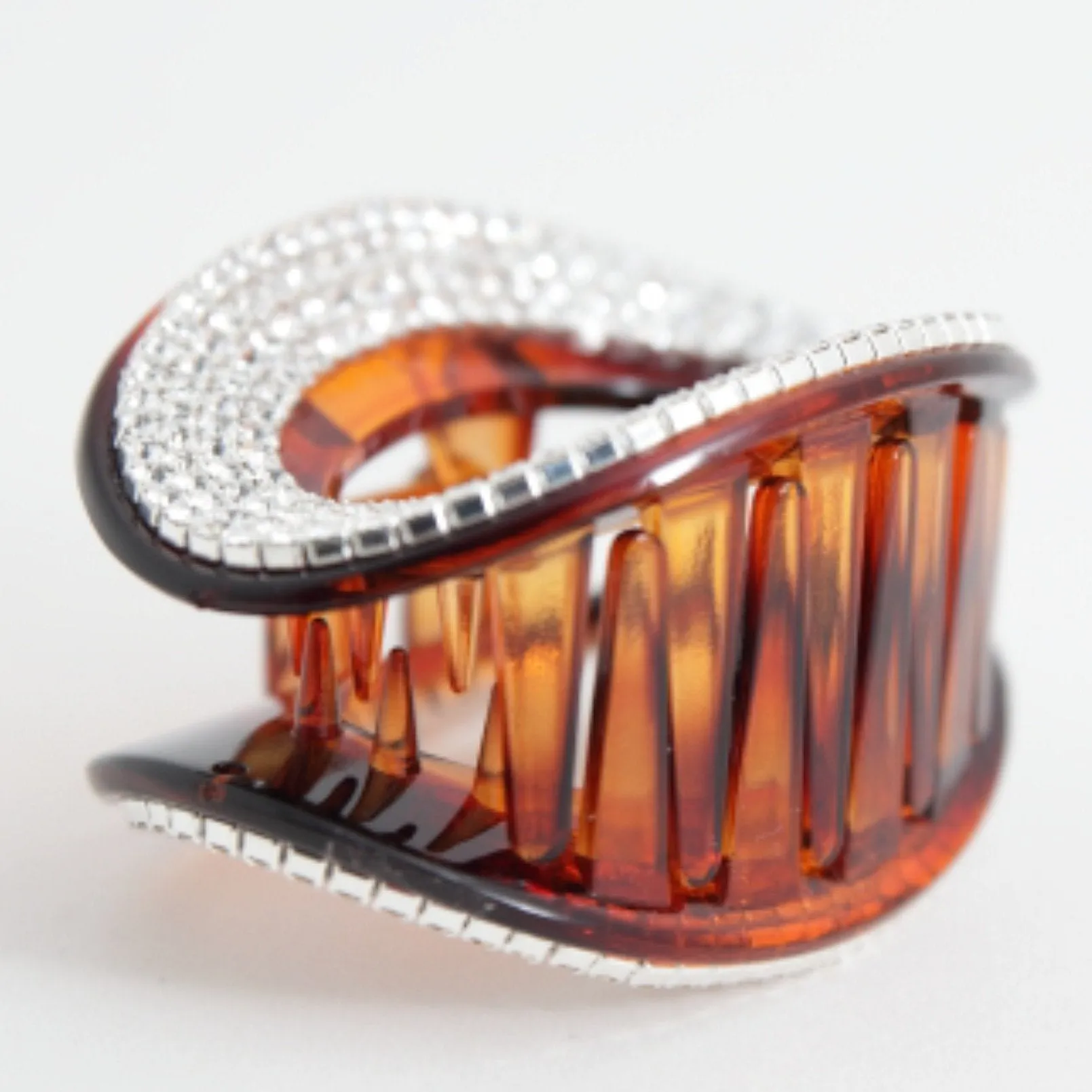 Cubic Diamante Hair Clamp Dazzling Ellipse Jaw Claw Clip Hair Clamp Accessories