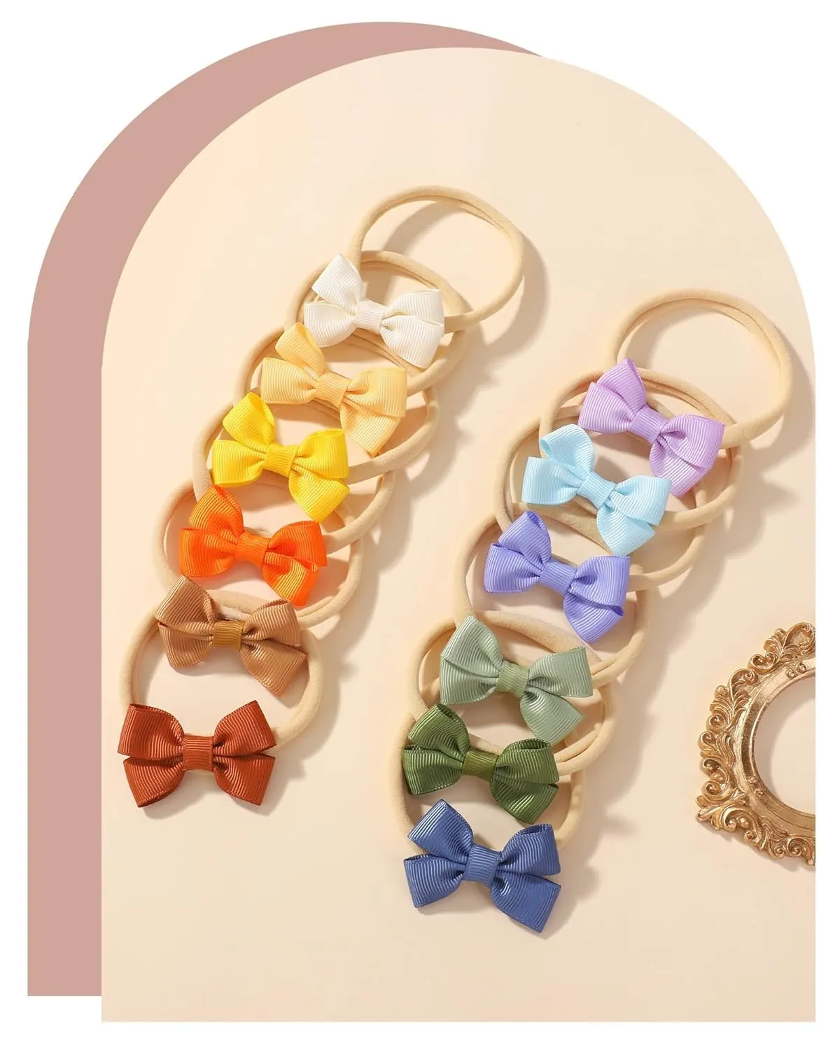 doboi 30PCS Baby Girls Headbands Hair Bows Nylon Grosgrain Ribbon Hairbands Solid Color Handmade Hair Accessories for Newborn Infant Toddlers Little Girl and Kids