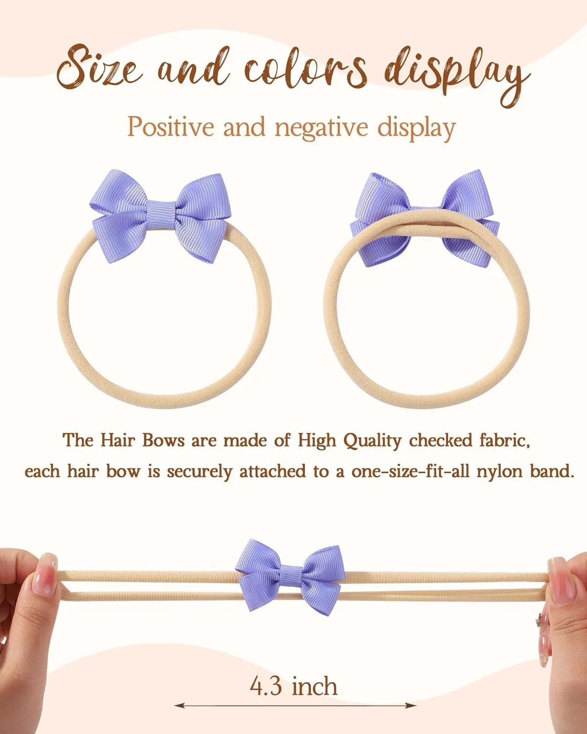 doboi 30PCS Baby Girls Headbands Hair Bows Nylon Grosgrain Ribbon Hairbands Solid Color Handmade Hair Accessories for Newborn Infant Toddlers Little Girl and Kids