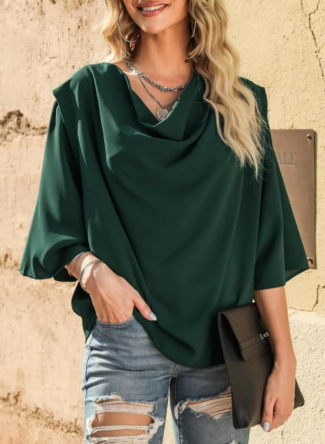Dokotoo Womens Blouses and Tops Short Sleeve Chiffon Shirts and Tops