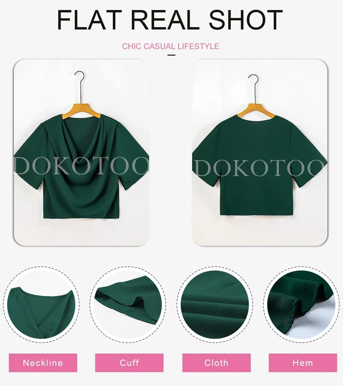 Dokotoo Womens Blouses and Tops Short Sleeve Chiffon Shirts and Tops