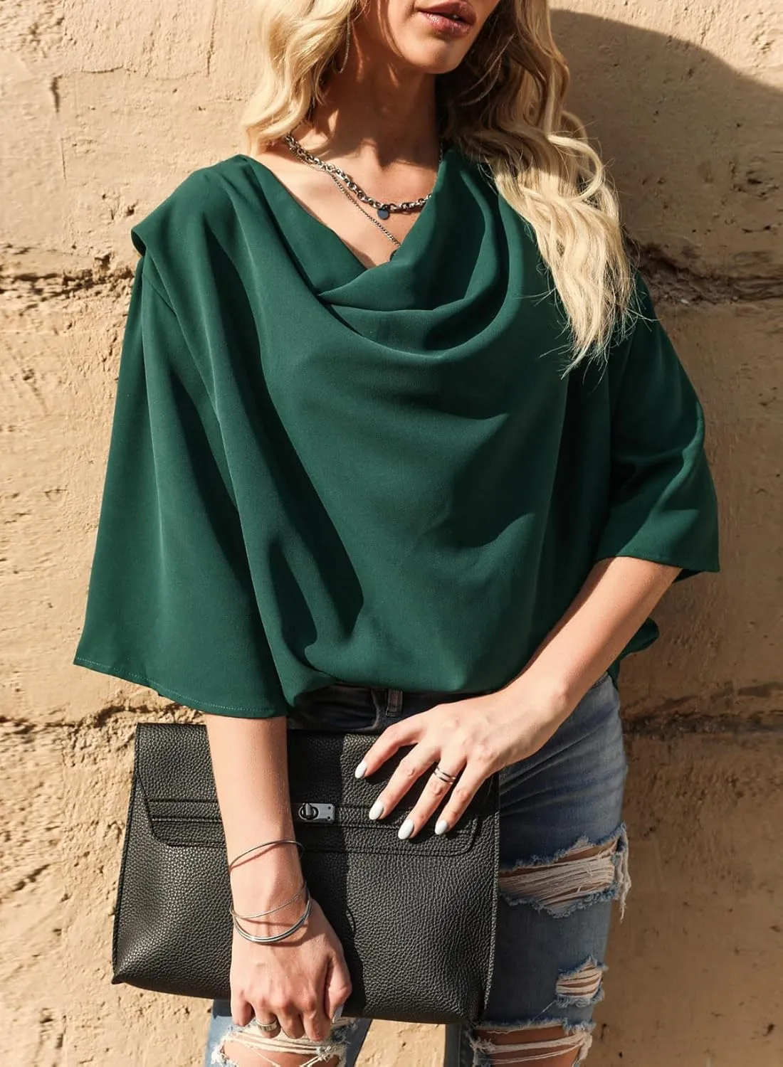 Dokotoo Womens Blouses and Tops Short Sleeve Chiffon Shirts and Tops