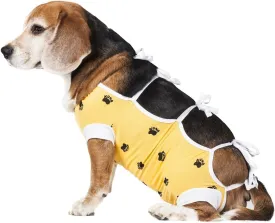 E-Collar Alternative for Cats and Dogs Designed to Protect Abdominal Wounds and Skin Disease. Award Winning and Patented Design Recommended by Veterinarians Worldwide. (Medium-Large, Yellow)