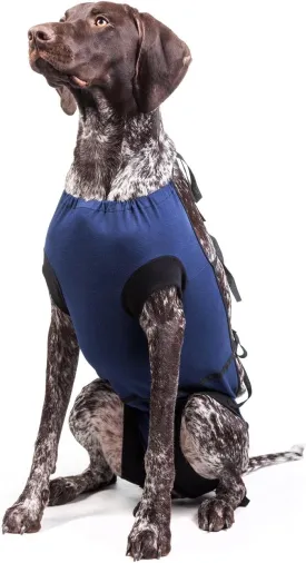 E-Collar Alternative for Cats and Dogs Designed to Protect Abdominal Wounds and Skin Disease. Award Winning and Patented Design Recommended by Veterinarians Worldwide. (X-Large, Navy Blue)