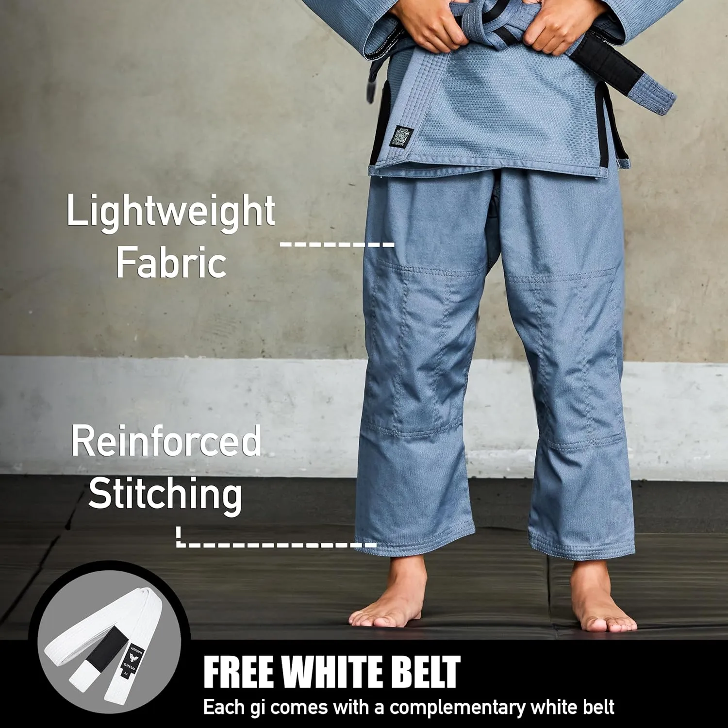Elite Sports IBJJF Ultra Light BJJ Brazilian Jiu Jitsu Gi for Kids with Preshrunk Fabric and Free Belt