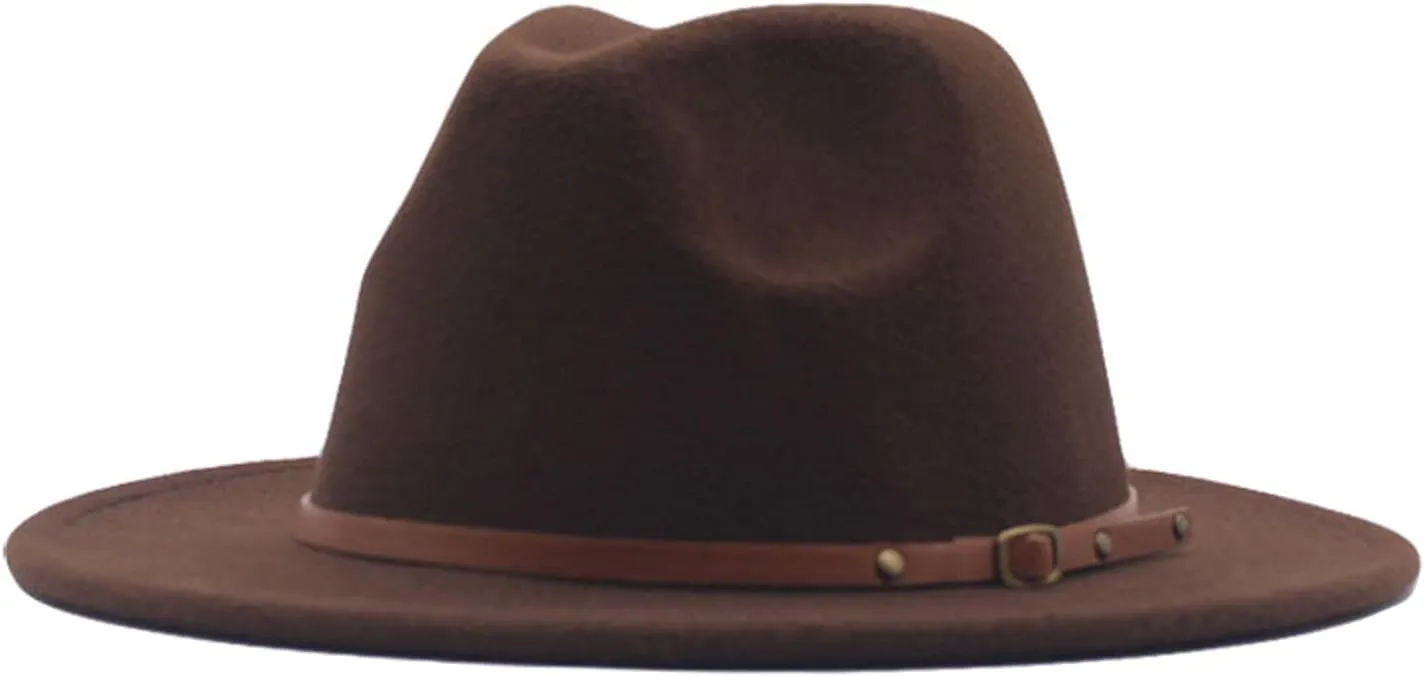 Fedora Buckle Wide Classic Hat Floppy Wool Panama Womens Hat Belt Baseball Caps Title Boxing Hats for Men