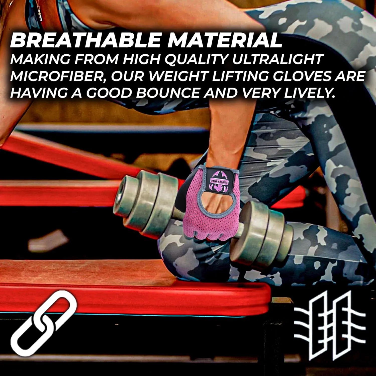 FIGHTSENSE Workout Gloves for Men Women, Weight Lifting Gloves with Non-Slip Silicon Padded Palm, Breathable, Lightweight Exercise Gym Gloves for Weightlifting Powerlifting Cycling Rowing