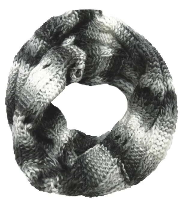 Hand Knit Chunky Weave Basket Infinity in Grey by Spun