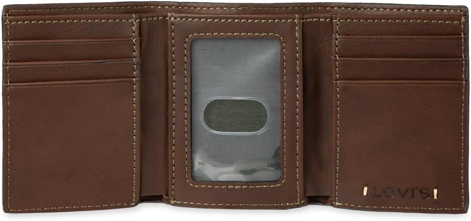 Levi's Men's Trifold Wallet-Sleek and Slim Includes Id Window and Credit Card Holder
