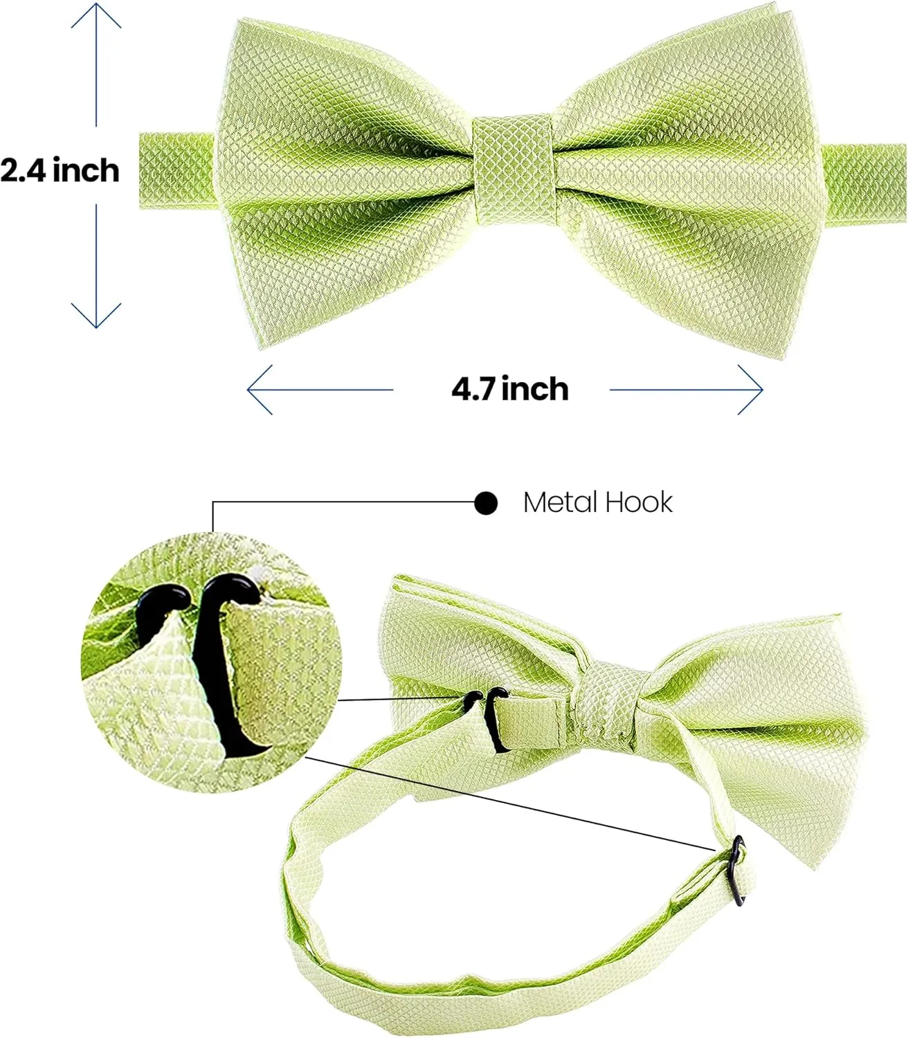 Man of Men Bow Ties for Men Pre-Tied Formal Tuxedo Bowtie - Adjustable Length - Huge Variety Colors Available