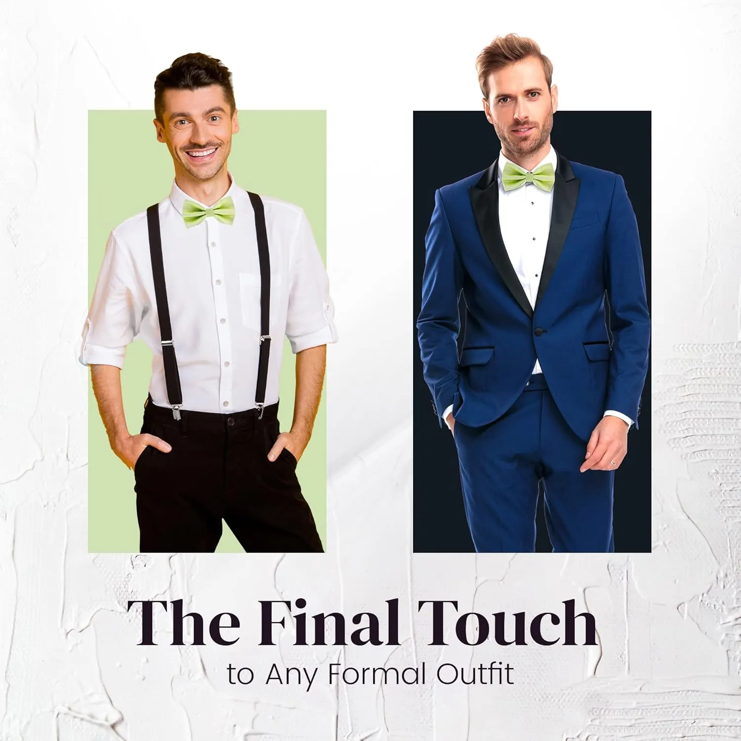 Man of Men Bow Ties for Men Pre-Tied Formal Tuxedo Bowtie - Adjustable Length - Huge Variety Colors Available
