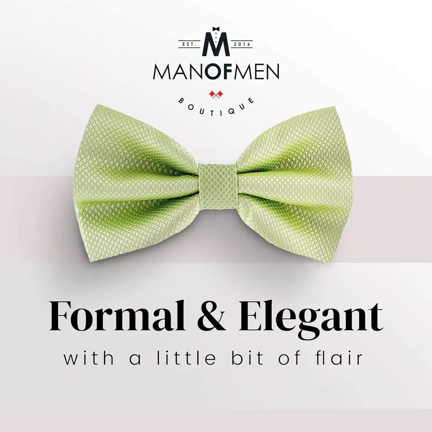 Man of Men Bow Ties for Men Pre-Tied Formal Tuxedo Bowtie - Adjustable Length - Huge Variety Colors Available