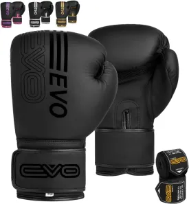 Matte Black Boxing Gloves Men Women MMA Muay Thai Martial Arts Kick Boxing Sparring Training Fighting Punch Bag Pink Gloves with Hand Wraps