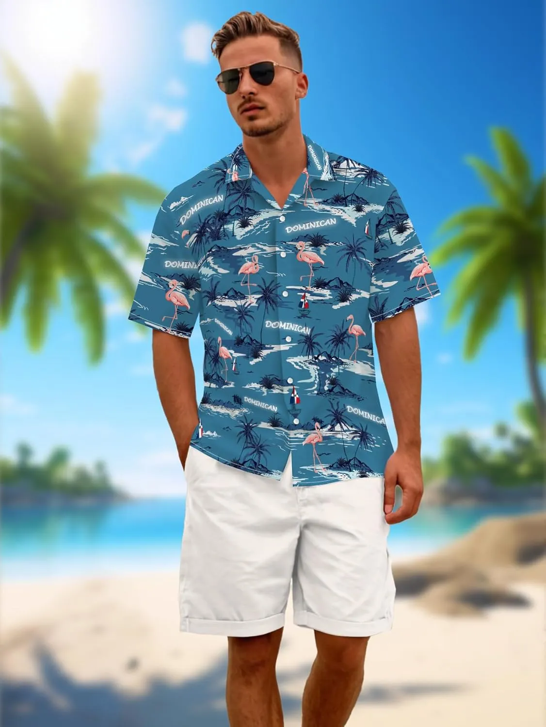 Men's Hawaiian Shirt Short Sleeve Casual Button Down Shirt Novelty Print Tropical Beach Shirt