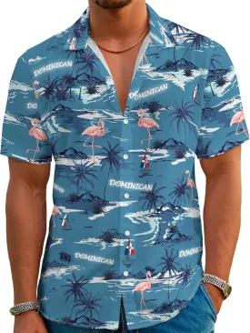 Men's Hawaiian Shirt Short Sleeve Casual Button Down Shirt Novelty Print Tropical Beach Shirt