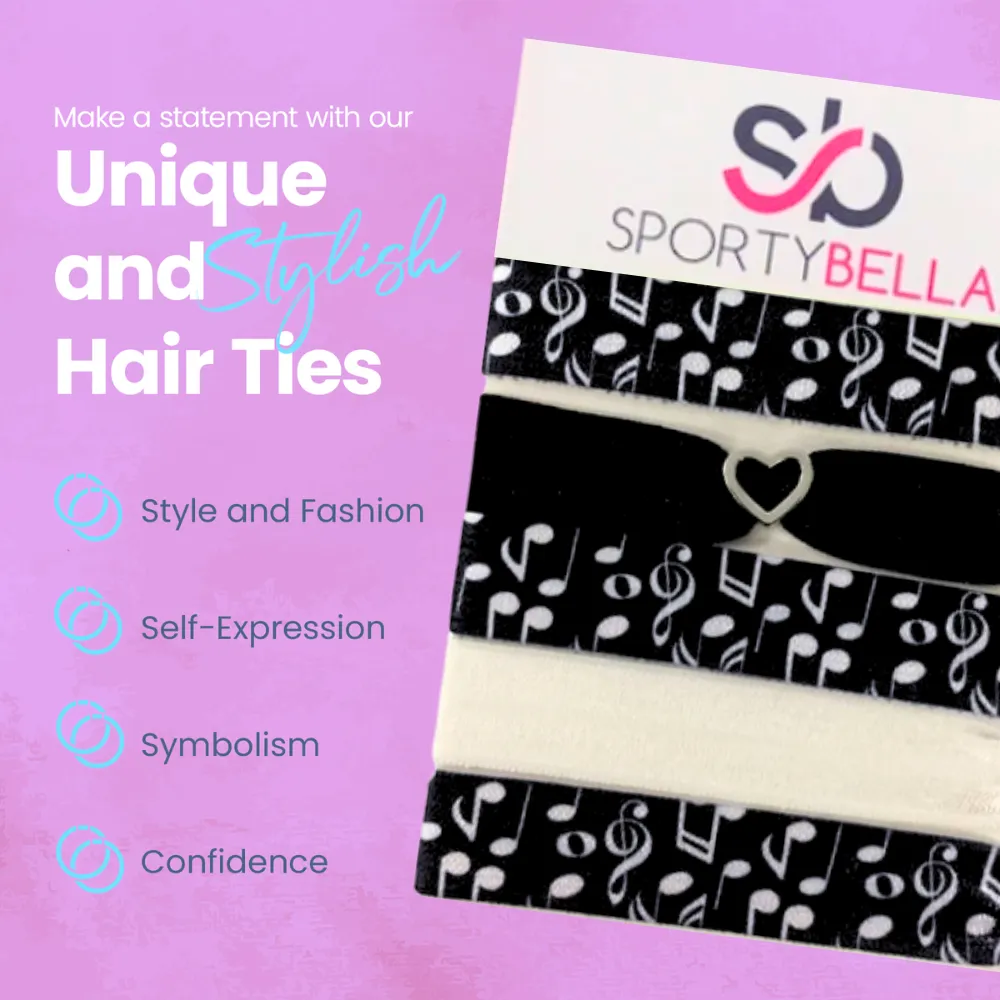 Music Hair Ties, Girls Music Gift , Treble Clef Accessories