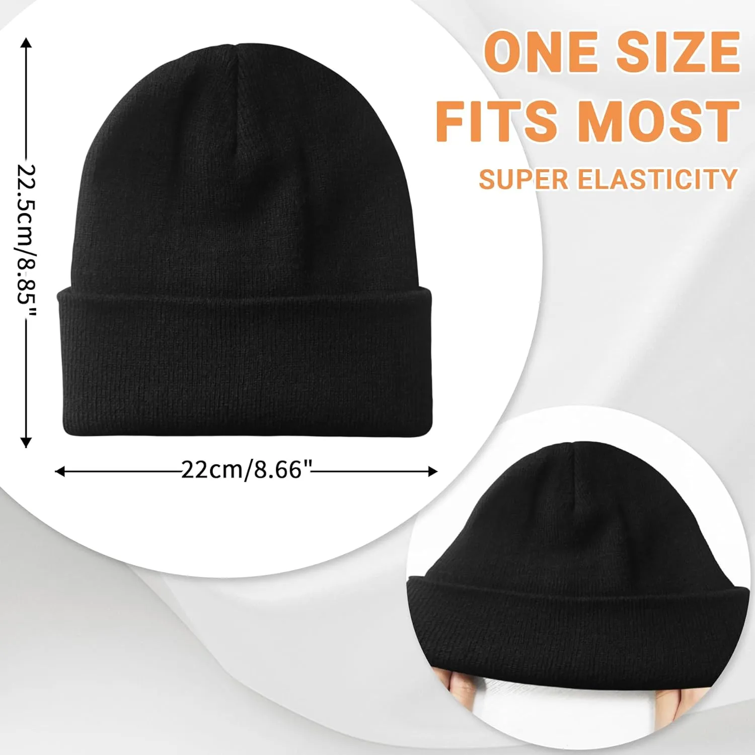 NPQQUAN 2 PCS Satin Lined Beanie for Women Silk Lined Beanies Winter Warm Soft Lining Cuffed Knit Beanie Hats for Woman