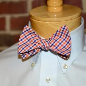 Orange & Purple Tattersall Bow Tie