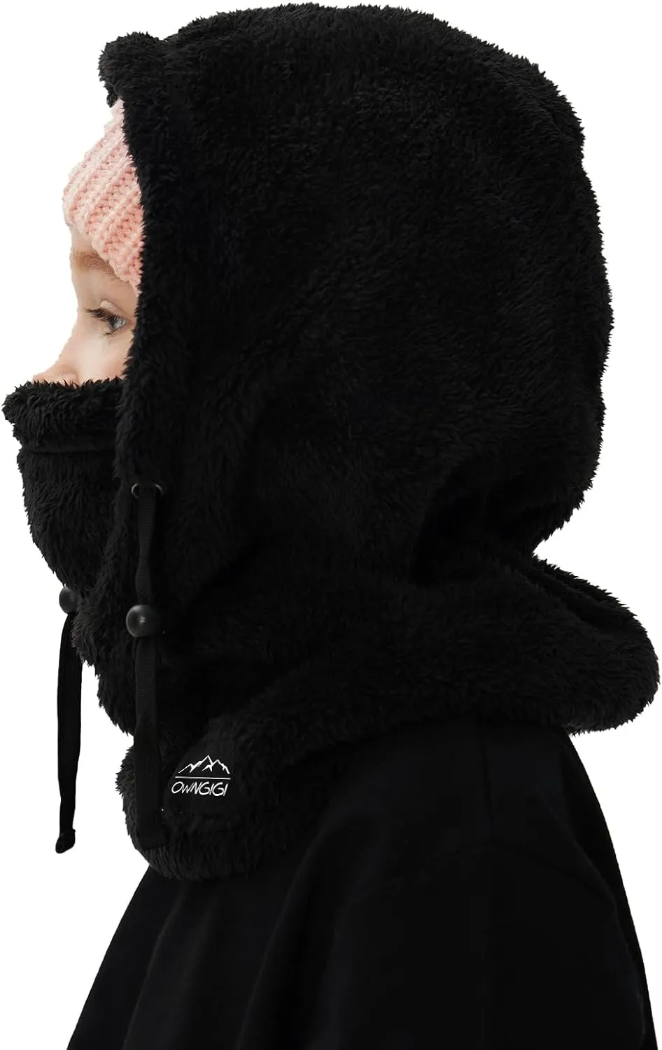 OWNGIGI Balaclava Ski Mask for Kids, Winter Windproof Face Mask for Cold Weather, Fleece Hooded Scarf Head Cover Neck Warmer