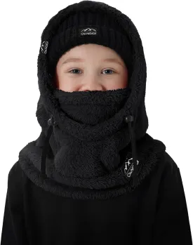 OWNGIGI Balaclava Ski Mask for Kids, Winter Windproof Face Mask for Cold Weather, Fleece Hooded Scarf Head Cover Neck Warmer