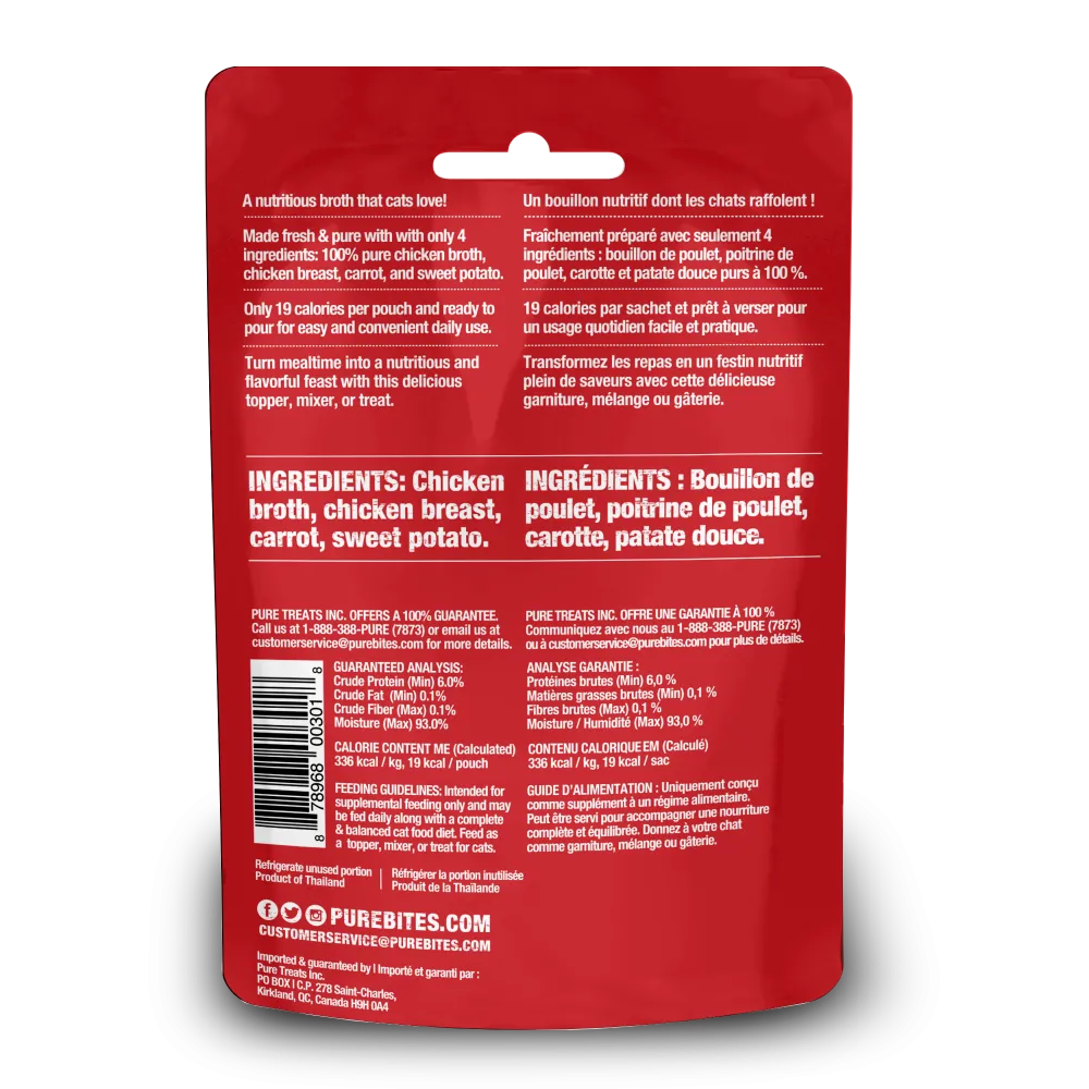 PureBites Broths Cat Treat Topper Chicken & Vegetables