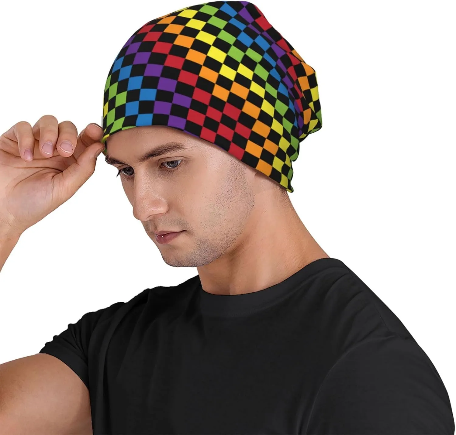 Rainbow Pride Hat,Chemo Headwear for Women for Slouchy Beanie Hat Skull Cap Cancer Headwear Accessories for Women