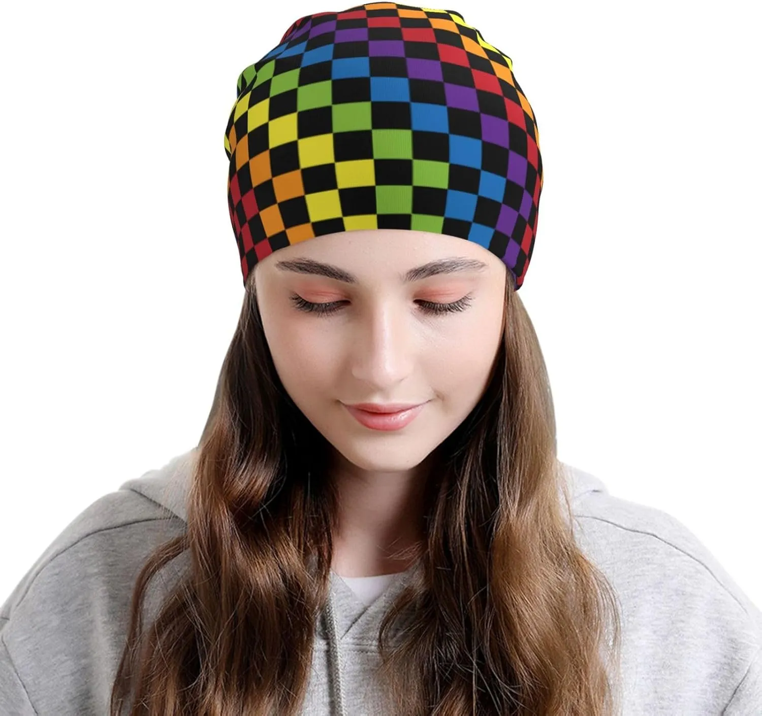 Rainbow Pride Hat,Chemo Headwear for Women for Slouchy Beanie Hat Skull Cap Cancer Headwear Accessories for Women