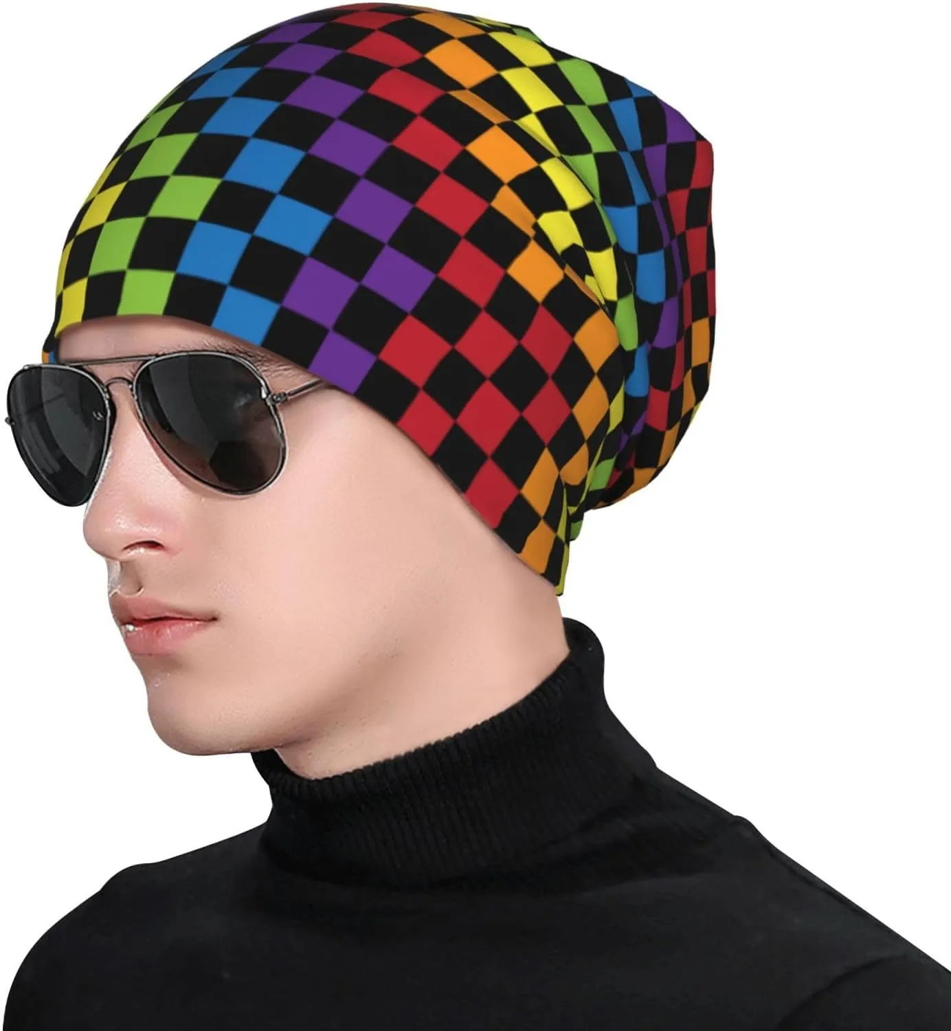 Rainbow Pride Hat,Chemo Headwear for Women for Slouchy Beanie Hat Skull Cap Cancer Headwear Accessories for Women
