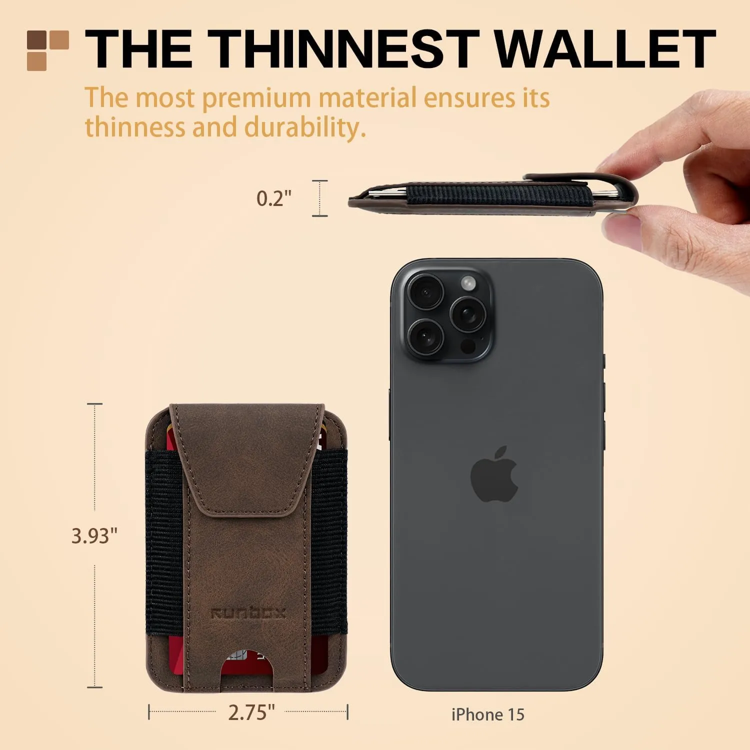 RUNBOX Wallet for Men 6-8 Cards With ID Window RFID Blocking Wallet Credit Card Holder Minimalist Front Pocket Gifts Ideal Choice