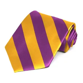 Shocking Violet and Golden Yellow Striped Tie