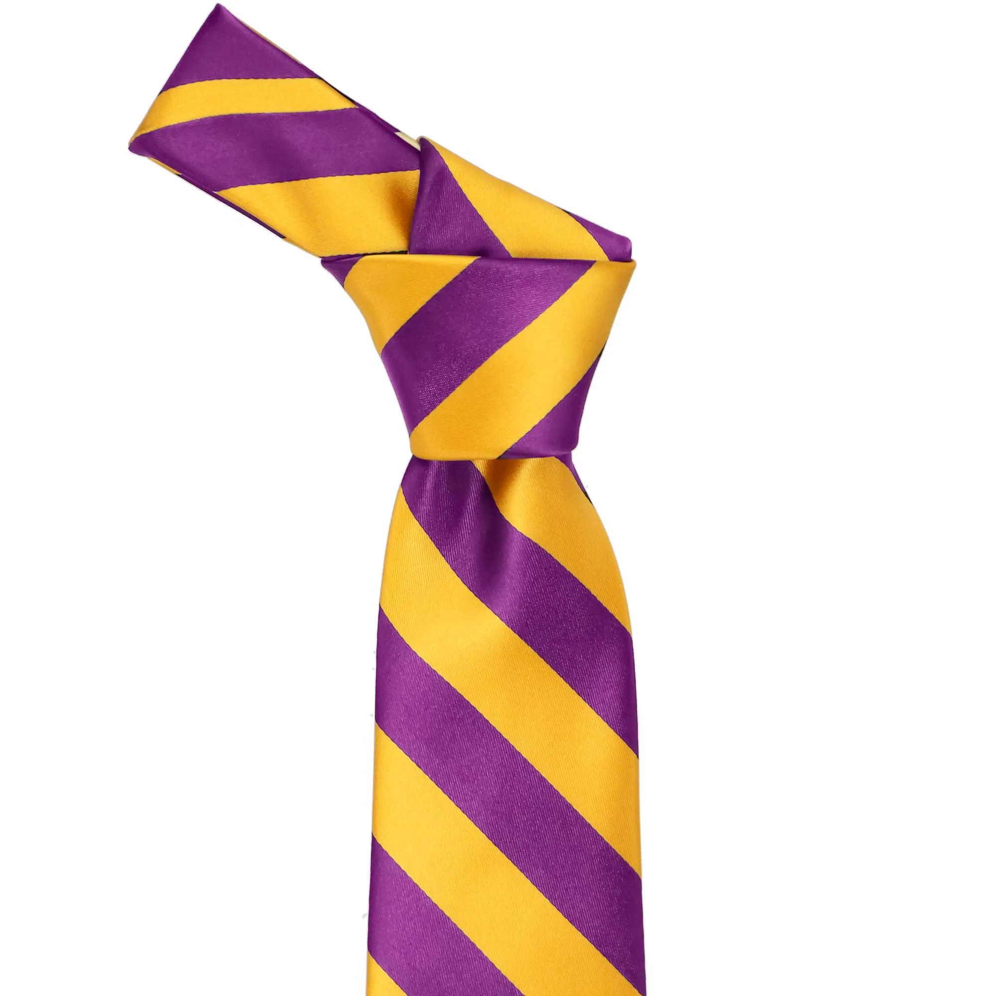 Shocking Violet and Golden Yellow Striped Tie