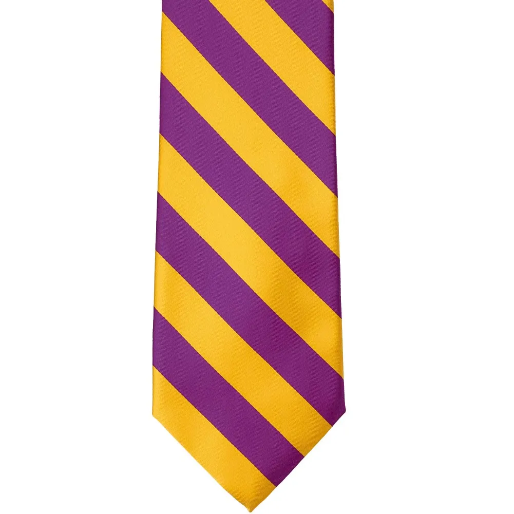Shocking Violet and Golden Yellow Striped Tie