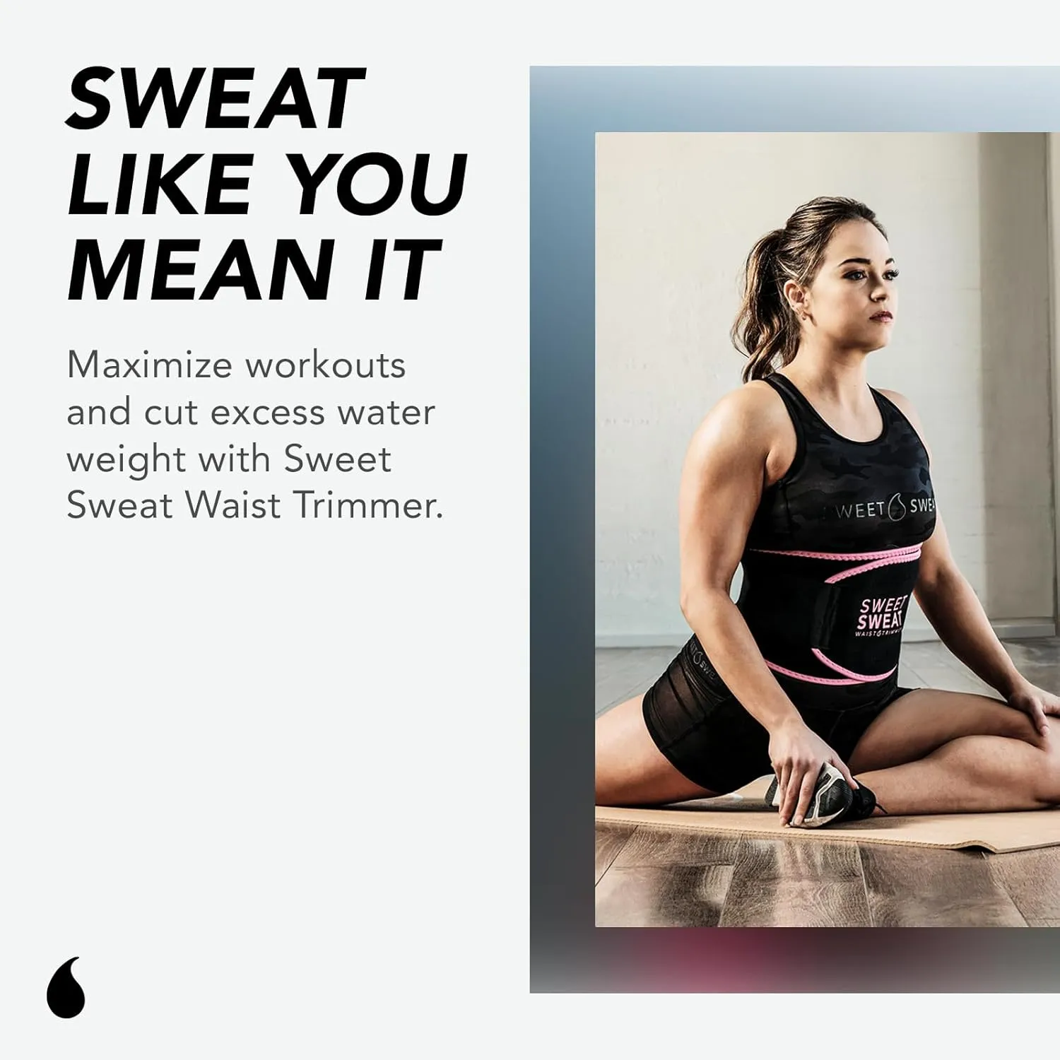 Sports Research Sweet Sweat Waist Trimmer - Premium Sweat Enhancing Fitness Belt for Women & Men - 5 Adjustable Sizes